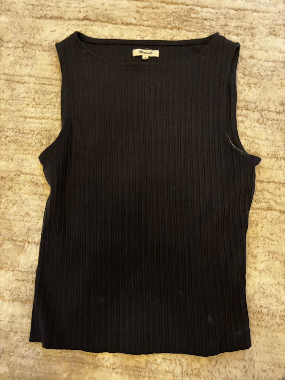 Madewell Ribbed Sleeveless Top Black Size M